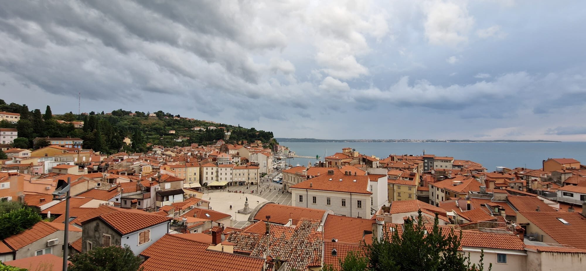 Blick über Portorož am Meer